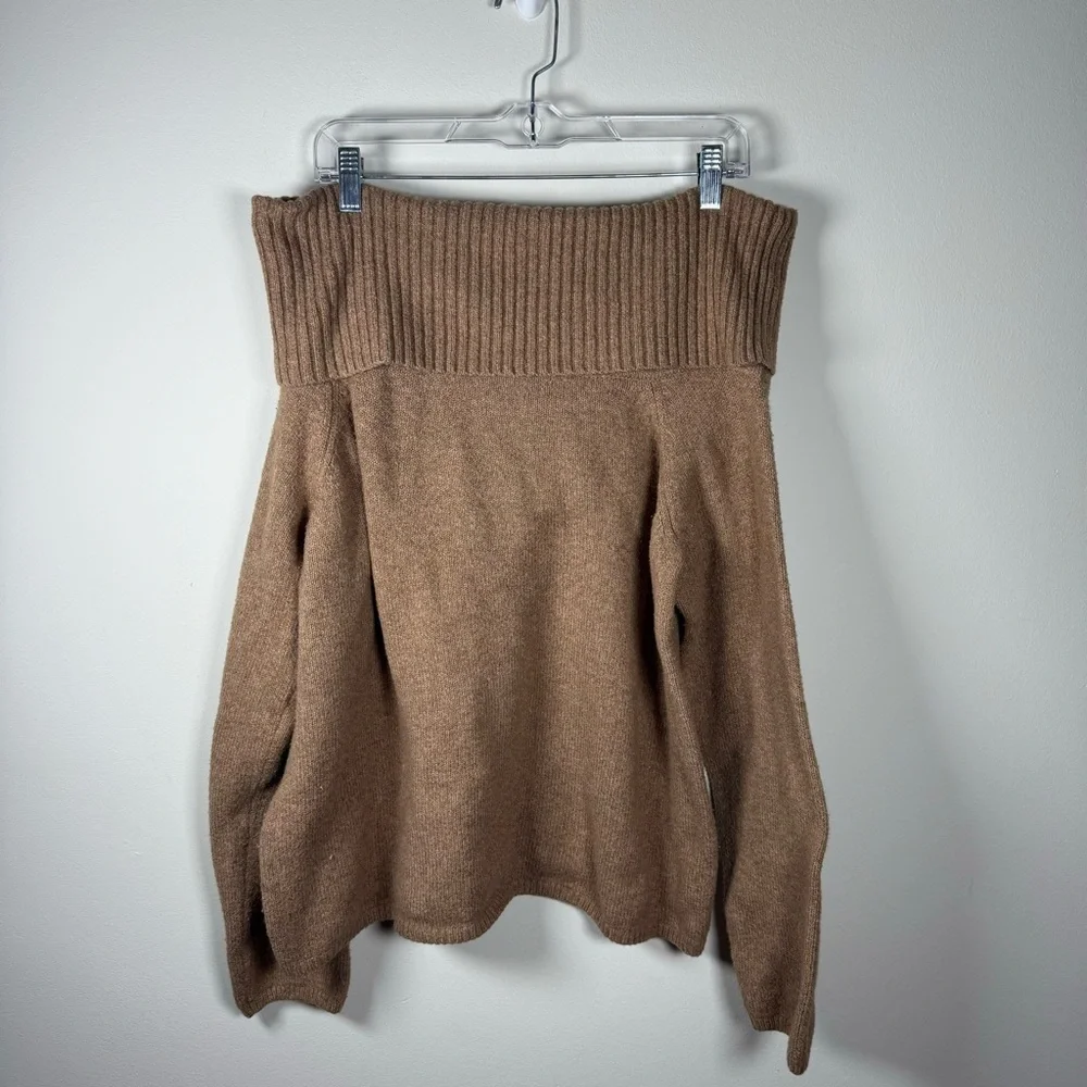 Old Navy SoSoft Brown Off-the-Shoulder Sweater Ribbed Size 2X - Picture 2 of 8